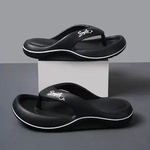 Customized Logo Men's Slippers Flip Flop EVA Sole Non Slip Summer Beach Flip Flop Slipper For Men Wholesale
