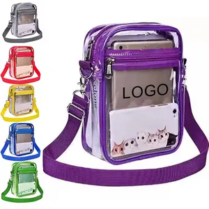 20224 Hot Selling Clear PVC Bag PVC Cross-body Messenger Purse Different Color Transparent Shoulder Sling Bag