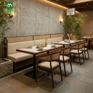 Juegos de Muebles Comerciales Personalizados para Restaurantes, Mesas, Sofás de Cuero y Sillas de Ratán para Restaurantes de Estilo del Sudeste Asiático - Product Image 4