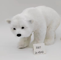 Ours en peluche de Pâques, décoration d'intérieur, fourrure statique de simulation, articles d'ameublement, poupées animales, enseignement des arts et des métiers pour enfants, réaliste