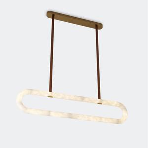 Lámpara colgante ovalada de mármol natural Alta, con LED E27, para mesa de isla, para comedor de villa. - Product Image 5