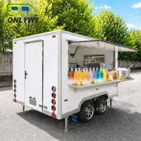Remorque mobile pour boissons glacées Onlywe, remorque pour boissons froides à vendre avec congélateur et fenêtre de service pour les professionnels de la vente en extérieur