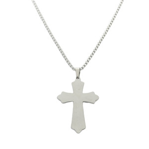 Stainless Steel <b>Cross</b> Pendant Necklace Men's Geometric Design Punk Style Fashion Jewelry 120179 - Product Image 2