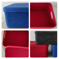 Panier de rangement de bonne qualité avec une sensation de qualité supérieure, intérieur doublé de feutre, avec sangle et couvercle