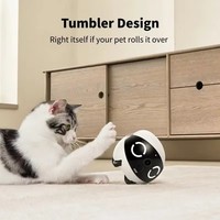 Robot Compagnon pour Animaux de Compagnie avec Contrôle Sans Fil Intelligent par Application, Caméra HD, Voix Bidirectionnelle Interactive, Jouet pour Chat à Poulie