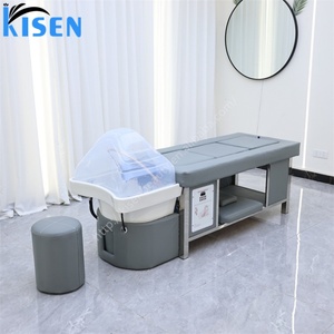 Kisen All in One Shampoo <b>Bed</b> <b>for</b> Barbershop Beauty Salon and Home Spa Complete with Scalp Body Massage and Light Water Therapy - Product Image 1