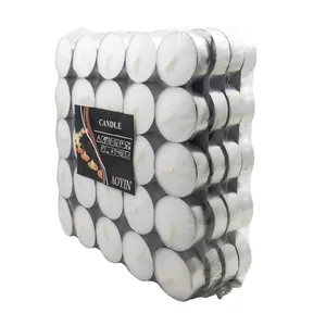 100pack 4hours 6hrs 8hrs Burning Time Pressed Tea Light Wax Candles Unscented White Tealight Candle