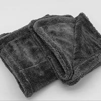 Serviette sèche de voiture en microfibre grise 60x90 1200gsm séchage rapide pour le nettoyage et l'entretien de la voiture Matériau en polyester