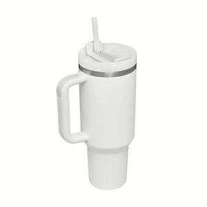 New Stainless Steel Vacuum Insulated Tumbler Spill-Proof Travel <b>Mug</b> Handle Straw Classic Design <b>Large</b> Capacity for Camping - Product Image 4