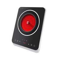 Cuisinière infrarouge électrique 2 en 1, plaque chauffante en céramique 2000W, plaque chauffante portable avec écran tactile numérique