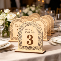 Numéro de table de mariage en bois creux personnalisé, décoration artistique rustique, carte de table pour mariage, hôtel, banquet, fête, durable et écologique