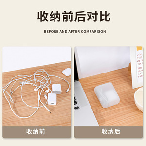 Portable Data Cable Storage Box With Lid Mini Organizer Durable Digital Storage Case For Electronics - Product Image 4