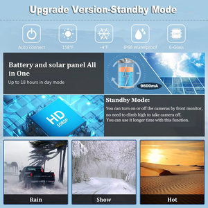 7inch năng lượng mặt trời không dây tầm nhìn ban đêm không thấm nước phía sau xem máy ảnh với DVR Ghi âm từ cơ sở chế độ chờ cho xe tải RV Caravan - Product Image 2