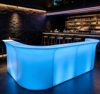 Comptoir de bar mobile lumineux à LED RGB, mobilier de bar pour événements extérieurs, discothèques, mariages, fêtes, étanche - Grande Vente