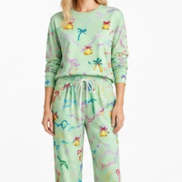 Pyjama d'hiver de luxe à impression numérique personnalisée pour femmes, ensemble en coton de haute qualité, ensemble deux pièces, vêtements pour femmes, vêtements de nuit de Noël
