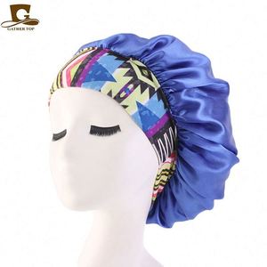 Bonnet en satin ajustable personnalisé avec logo, imprimé floral et large bande unie, idéal pour un usage quotidien unisexe en extérieur - Product Image 3