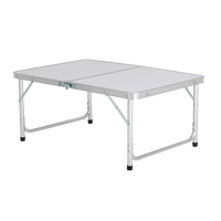 Table pliable réglable en hauteur, ultralégère, blanche, pour activités de plein air, camping, pique-nique, plage, etc.