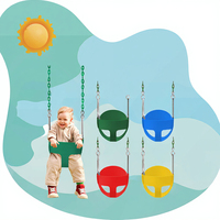 Siège de balançoire pour tout-petits à dossier haut et entièrement enveloppant, pour l'extérieur, avec chaînes en métal et revêtement PVC, pour aire de jeux, capacité inférieure à 100 kg