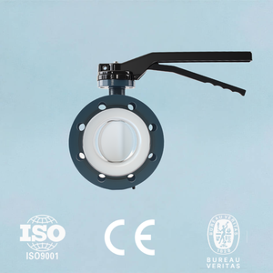 Awwa dn100 pn16 כוח ידני 4 ידית ידית יציקה יציקה פלדה רכה סוג חותם פרפרים - Product Image 2