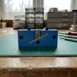Pince de perçage pour bijoux en métal bleu avec deux embouts et réglage par bouton pour outils rotatifs - Product Image 5