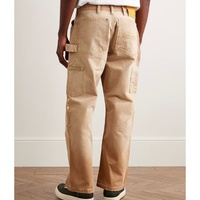 Personnalisé Double Genou Hommes Graffiti Écussons Jeans Marron Charpentier Éclaboussures de Peinture pour Hommes
