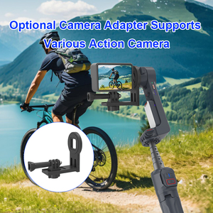 Nhà Máy Giá có thể gập lại cầm tay Selfie Stick <span class=keywords><strong>Gimbal</strong></span> với 2 trục điền vào ánh sáng cho hành động máy ảnh điện thoại thông minh được xây dựng thanh mở rộng - Product Image 3