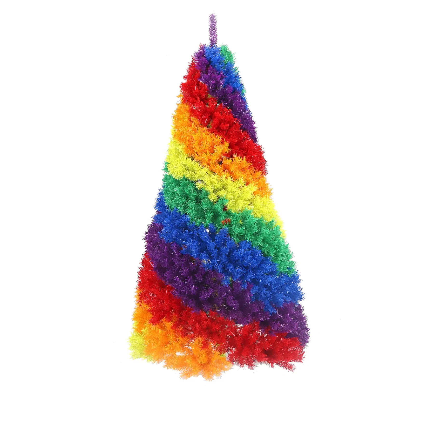 Rainbow Christmas Tree Wholesale Customizable Size Artificial Christmas Pvc Rainbow Colorful Tree Decorated Christmas Tree