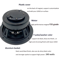 Haut-parleur coaxial 2 voies de 6,5 pouces en aluminium pour système audio de voiture, conception OEM/ODM, MOQ 500 paires