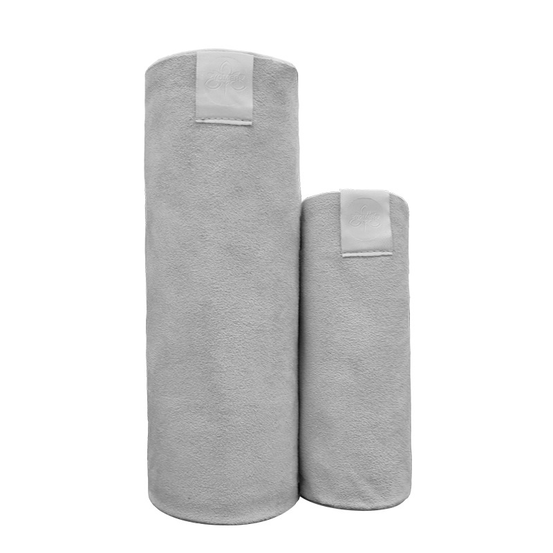 Suede fleece towel set (light gray)