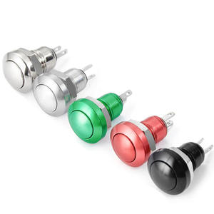 Pequeño 8mm Anti-vandalismo de Metal momentáneo OFF-() cuerno bell interruptor de botón de empuje - Product Image 6