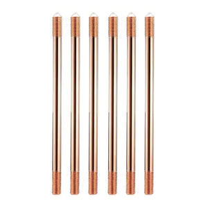 High Quality Threaded Copper Grounding Rod Pointed Copper Clad Steel Earth Rod for Electrical Protection Competitive Price