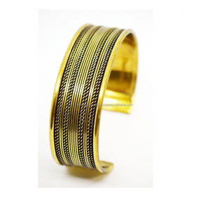 Bracelet manchette ouvert plaqué or style coréen en bambou générique 2025 pour Halloween, Noël et le bureau – Bijou tendance - Product Image 4