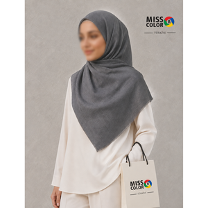 Miss Color <b>Square</b> <b>Scarf</b> 100x100 Cm Plain Dyed Premium Polyester Chiffon Soft Touch Lightweight Breathable Turkish Made Casual - Product Image 6