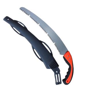 Scie à main 350 anti-blocage, manche en plastique, lame en acier à haute teneur en carbone, avec sac, rouge et noir, outil de coupe pour branches d'arbres de jardin - Product Image 1