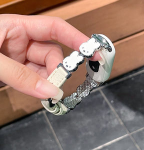 <span class=keywords><strong>Bracelet</strong></span> de montre en métal et cuir motif lapin mignon compatible avec Xiaomi Band 10 9 8 Pro Redmi <span class=keywords><strong>Watch</strong></span> 5 6, style bijou pour femme - Product Image 5