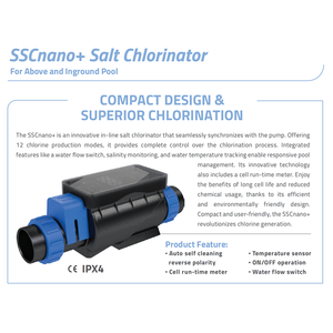 Générateur de chlore au sel Emaux SSC pour piscine, système de désinfection automatique pour piscine enterrée, <span class=keywords><strong>filtre</strong></span> en ligne en caoutchouc 45-110 - Product Image 3