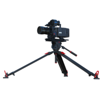 Trépied professionnel KINGJOY pour équipement photographique, avec tête fluide en Mg-Al, levage en un clic, pour diffusion, vidéosurveillance et caméras vidéo robustes