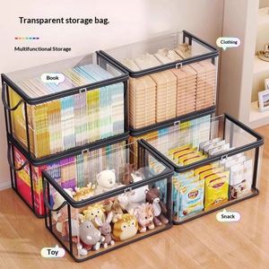 Household Old Books Organizing PVC Foldable Press Student Book Storage <b>Bag</b> Classroom Transparent Dustproof - Product Image 2