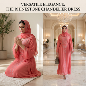 Rhinestone Ramadan Dress for Women Party Abaya Custom Order - Product Image 5