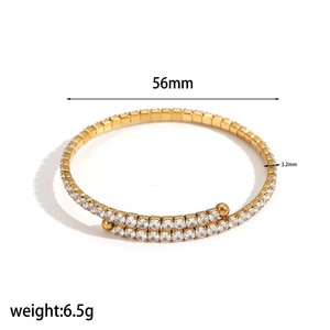 <span class=keywords><strong>Bracelet</strong></span> en diamant plaqué or sous vide, plaqué or 18 carats, acier inoxydable, titane, sans ternissement, bracelets en diamant - Product Image 4