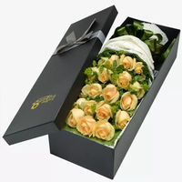 Cylindre rond en forme de cœur, acrylique de luxe, cadeau pliable, boîte à fleurs de rose, emballage en carton, vente en gros