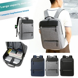 Large Capacity Waterproof <b>Backpack</b> USB Feature <b>Simple</b> Travel Bag Essential Business Gear Thickened Oxford Fabric Polyester - Product Image 1
