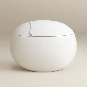 Sensor Flush listrik gaya Jepang, mangkuk Toilet cerdas Modern bentuk telur Toilet pintar dengan tangki