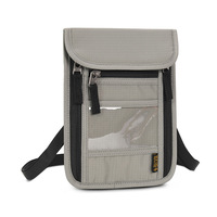 Organisateur de documents de voyage imperméable en Oxford avec porte-cartes RFID, sac à bandoulière ODM/OEM