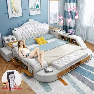 Kehui Bed Luxe King Queen Size Sets Italiaans Huis Foshan Smart Slaapkamer Pocket Spring Matras Fabrikanten Meubelbed