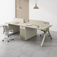 Ensemble bureau et chaise de bureau moderne en PVC avec verrouillage et rangement pour usage commercial