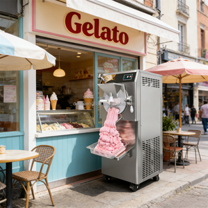 Máquina de helados de grado comercial de 68L/H - Máquina de helados profesional con compresor para negocios con función de gelato - Product Image 1