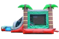 Maison gonflable commerciale de rebond avec la glissière d'eau, glissière sautante gonflable de château d'enfants combinée