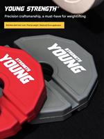   Poids de musculation de qualité professionnelle, caoutchoutés, à fentes et réglables, pour haltères et barres.