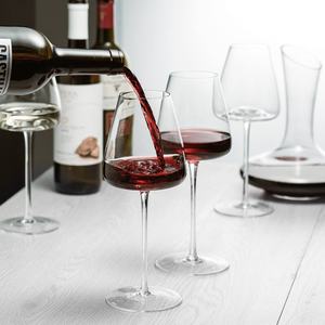 Verres à vin de <span class=keywords><strong>Bordeaux</strong></span> de forme unique, fond ondulé, cristal soufflé à la main, style italien, verres à vin rouge de Bourgogne en cristal - Product Image 5